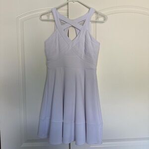 White Sleeveless Dress with Cross Back